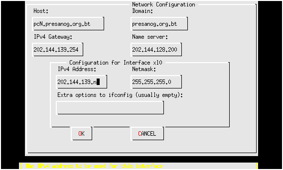 Set Network Configuration for ed0